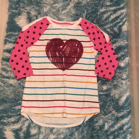 Cat & Jack Other - Cat & Jacket Girls Heart Shirt Long Sleeve 10-12